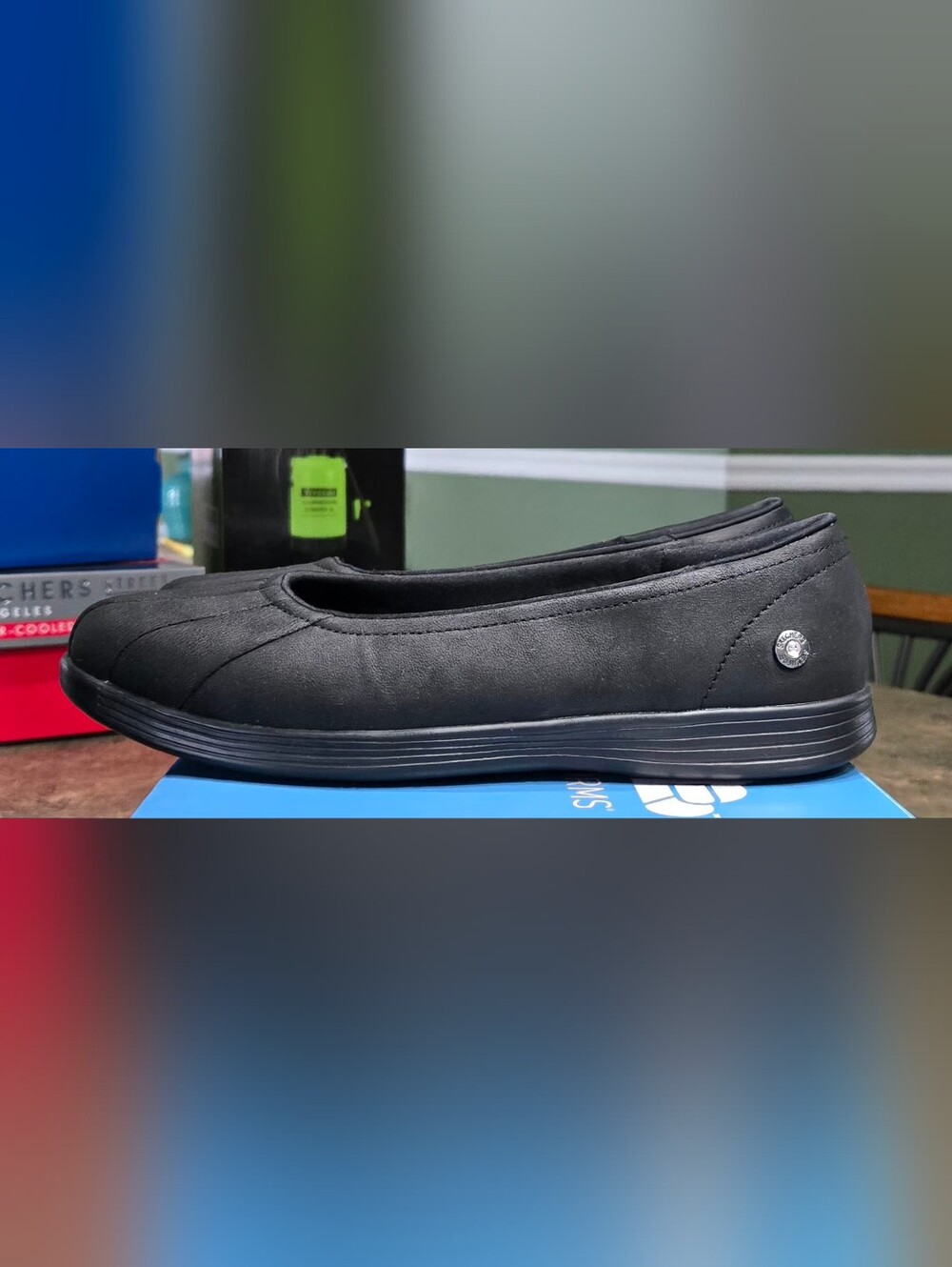 Skechers Black Women's Quilted Slip-On Ballet Flats #1296 - Picture 8 of 8